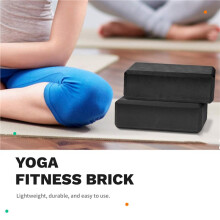 Blocs de Yoga Lot de 2, 23X15X7,6Cm Briques D'Exercice de Blocs de Yoga en Mousse EVA Haute Densité, ÉCologiques et LéGers,Noir