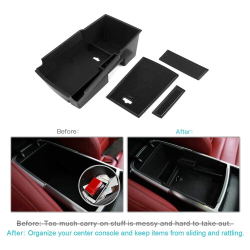 Car Central Console Armrest Storage Box Holder Interior Organizer Glove Tray Insert for  Stinger 2018 2019 2020 2