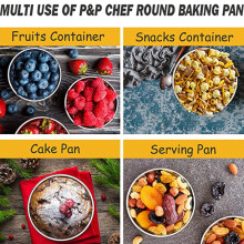 4 Inch Small Cake Pan Set of 4, Baking Round Cake Pans Tins Bakeware for Cake Pizza, Quiche, Non Toxic & Healthy