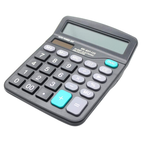 Desk Calculator, 12-Digit Solar Battery Office Calculator with Large LCD Display  Sensitive Button