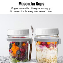10Pcs Plastic Storage Caps Lids Ribbed for 70mm Standard Regular Mouth Mason Jar Bottle