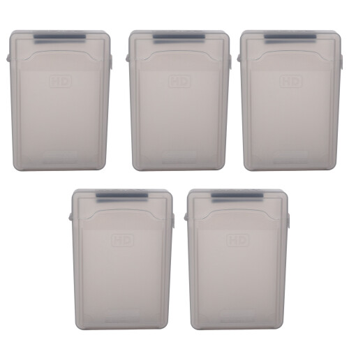 5pcs 3.5 inch IDE  HDD Hard Drive Disk Plastic Storage Box Case Enclosure Cover Gray