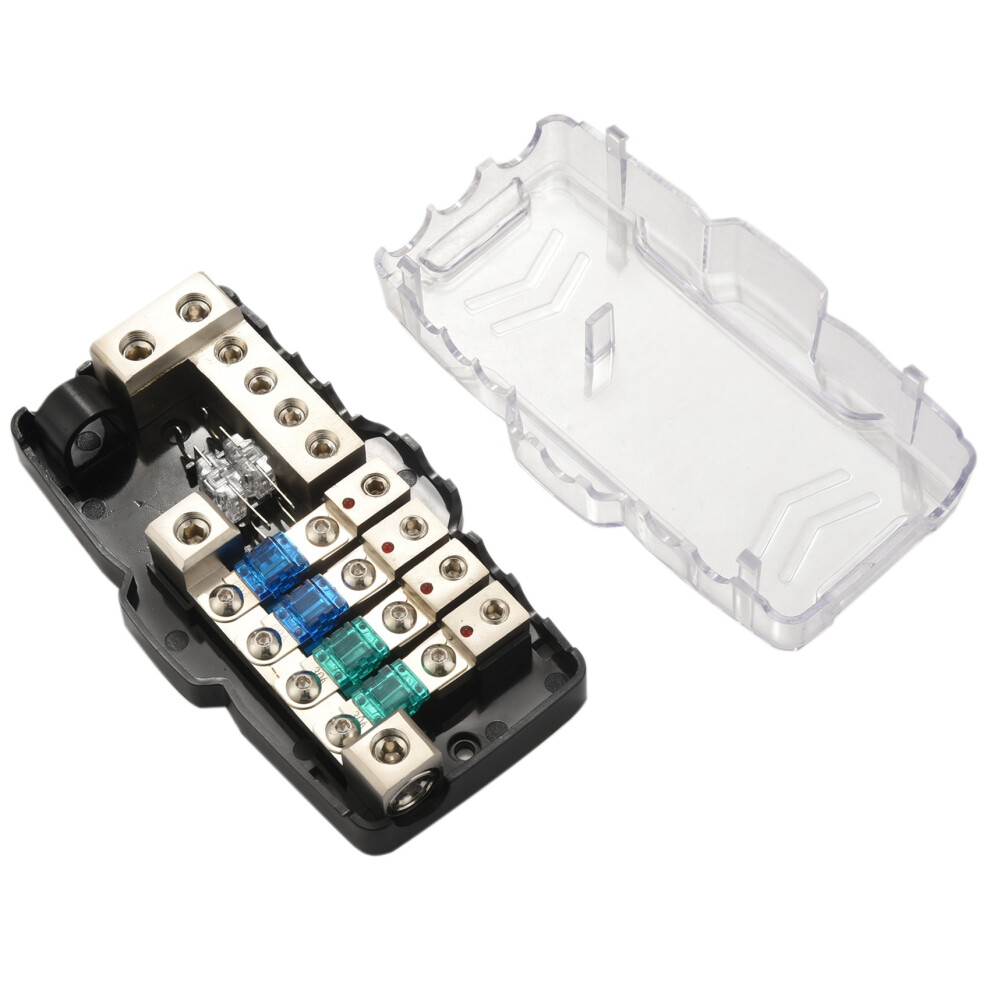 Multi-Functional Led Car Audio Stereo Anl Fuse Holder Distribution 0/4Ga 4 Way Fuses Box Block 30A 60A 80Amp 6032428057155