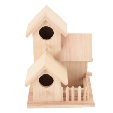 Cedar Wooden Birdhouse for Outdoors, 15.7x15.7x20cm, 1.46in Hole