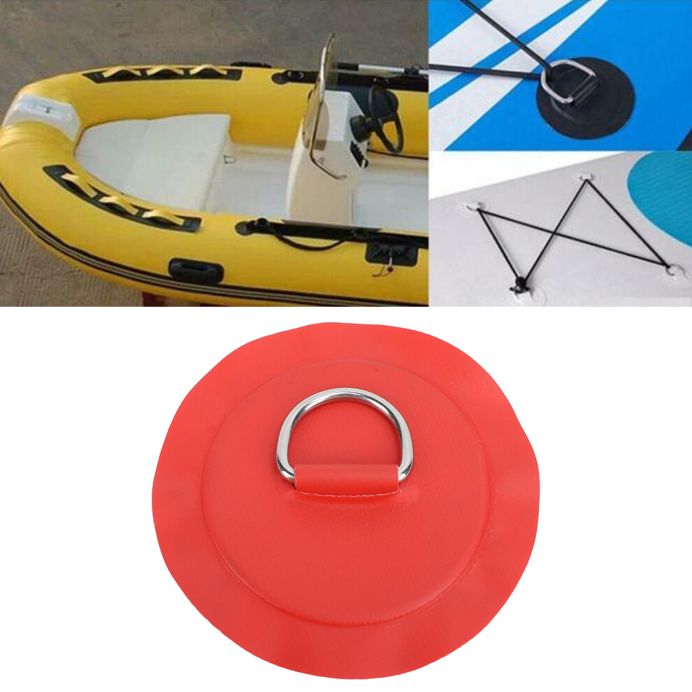 Multifunctional Pvc & Stainless Steel D Ring Patch For Inflatable Boat Kayak Dinghy, Red 8381387201986