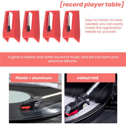 4 Pcs Record Player Needles, Universal Replacement Stylus Needles Replacement Stylus Needles for Vinyl Record Player 1