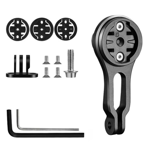Bicycle Handlebar Computer Holder, Bike Stopwatch Mount, Speedometer Support - Adjustable Alloy Black