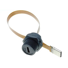 Waterproof IP67 IP68 Type C Female to Male PFC Flat Cable 3.1 Threaded Type Type-C 3.1