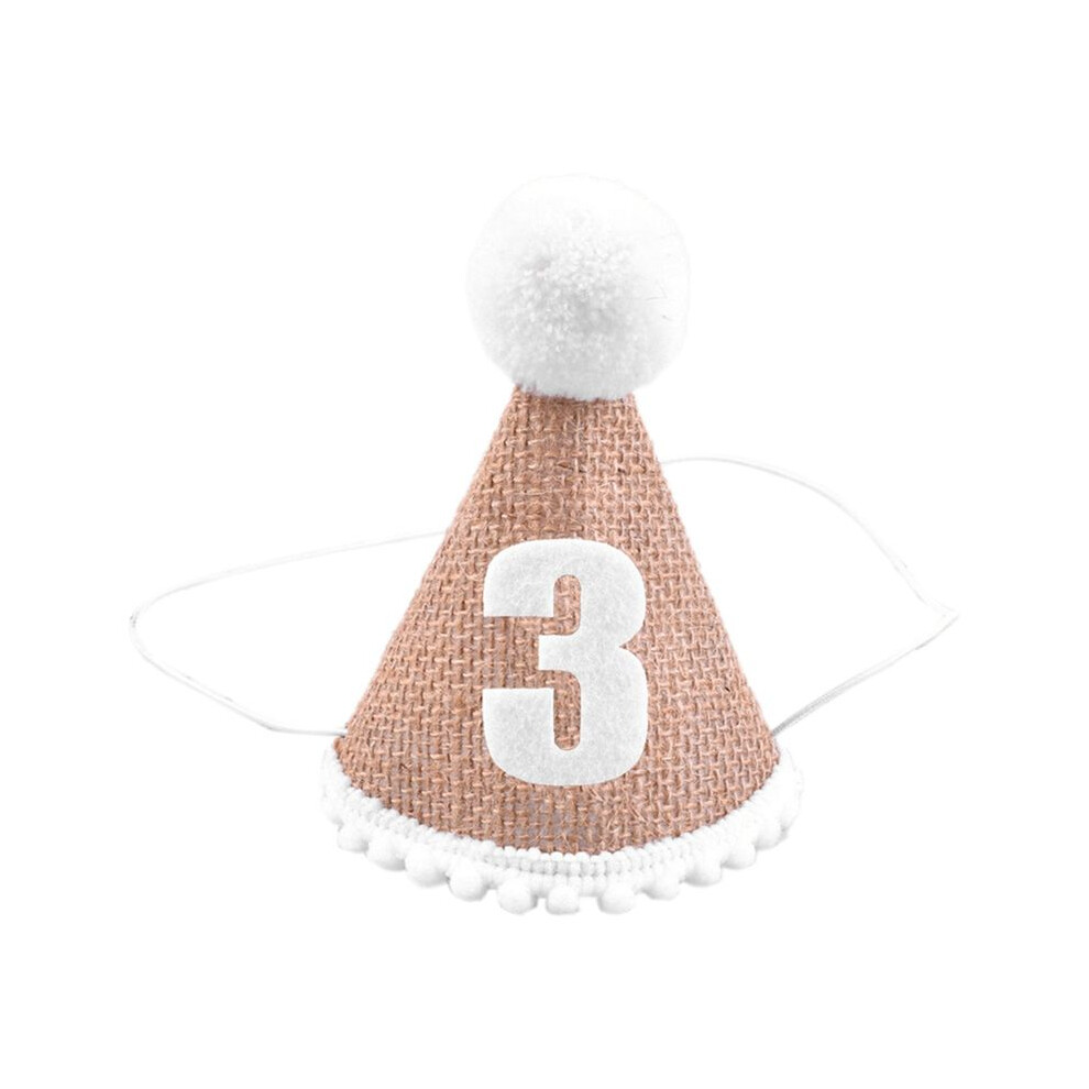 Tlily Hat Baby Birthday Party Hat 3Th Years Kids Baby Shower Hat Birthday Headband Decoration A