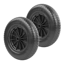 (2 Pcs 14" Wheel) KCT Wheelbarrow Repair 3.50 - 8 Replacement Standard Tyre & Axle Kit Heavy Duty Puncture Proof