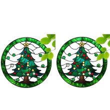 Acchiappasole Colorato per Albero di Natale, Disco In Acrilico Dipinto, Decorazione per Finestre, Portico con Catena, Ciondolo per Casa