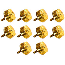 10 Stück Angelzubehör Zubehör Tackle Wheel Kipphebel Teile Kipphebelabdeckung Meeresrute Radmuttern Griff Gold
