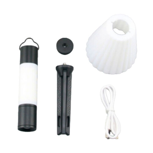 Outdoor Camping LED Telescopic Flashlight with Tripod Nuts Multifunctional Rechargeable Retractable Light Table Lamp,B