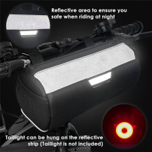 Bike Handlebar Bag Waterproof Bicycle Handlebar Roll Bag with Large Reflective Area, Pouch Bag for Mountain Bike Bicycle