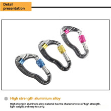 Moschettone da Arrampicata Leggero 25 KN per Speleologia Arrampicata In Montagna, Rosso Rosa