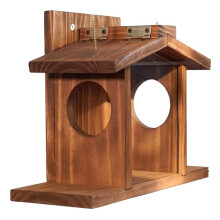 Comedero de Madera para Ardillas para Jardín, con Soportes para Mazorcas de Maíz, Comedero Exterior de Invierno para Patio Trasero y Jardín