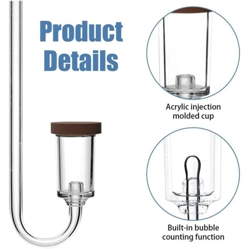 CO2 Diffuser Acrylic CO2 Reactor Diffuser with Suction Cup for Aquarium Planted Fish Tank 1
