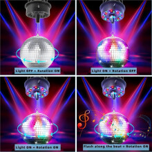 Remote Rotating Disco Motor,Light Spinner 23 LED Mirror Rotator for Home Decor(Not Included )