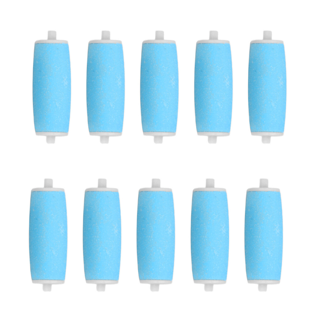 10pcs Replacement Roller Heads for Electric Foot File, Blue