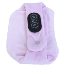 Fascia riscaldante e massaggiante per il collo, 3 livelli di temperatura, USB, velluto e fibra di carbonio, viola