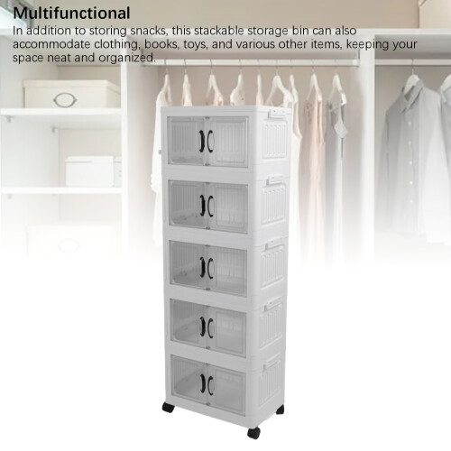 Plastic Stackable Storage Bin 5-Tier Foldable