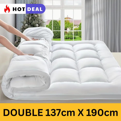 Double Mattress Topper 5cm 600 GSM White 1