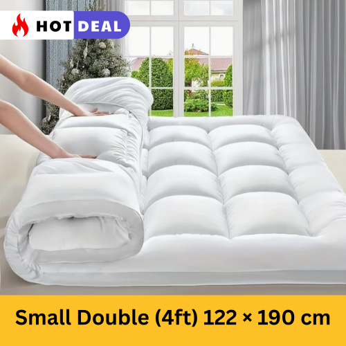Small Double Mattress Topper 5cm 600 GSM White 1
