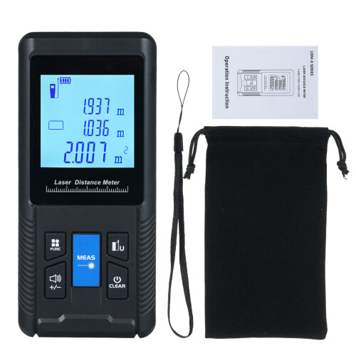 Digital Laser Rangefinder 100m/328ft, Pythagoras, Area, Volume, Handheld