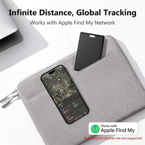 Wallet Tracker Card - Ultra-Thin  Locator for  Works with Find My App White
