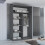 (Grey, 120cm) Marika Mirrored Sliding Wardrobe 3
