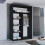 (Black, 120cm) Marika Mirrored Sliding Wardrobe 3