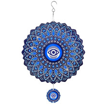Mandala Eye Wind Spinner Metal 3D Rotating Windchimes Luxury Art Garden Hanging Outdoor Decoration