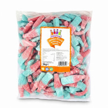 Kingsway Jumbo Fizzy Bubblegum Bottles 3kg Bulk Bag Large Tangy Sweets