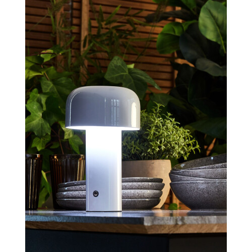 Beliani Wireless LED Table Lamp BESOS with Dimmer Metal White 1