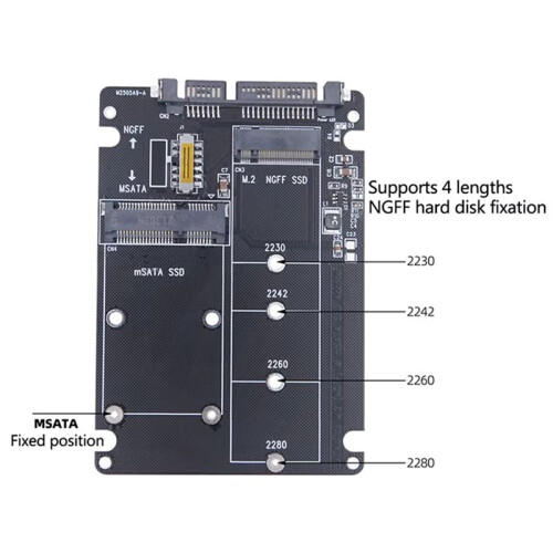 MSATA-zu-USB-Adapter, MSATA-Gehäuse, M.2 NGFF, MSATA-SSD zu  3.0-Adapter, Riser Board, M.2-Box-Kabel 1