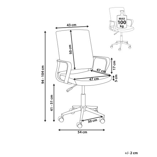 Beliani Office Chair EASE Dark Grey 2