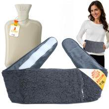 1L Hot Water Bottle Belt Wrap with Sherpa Cover for Period Pain