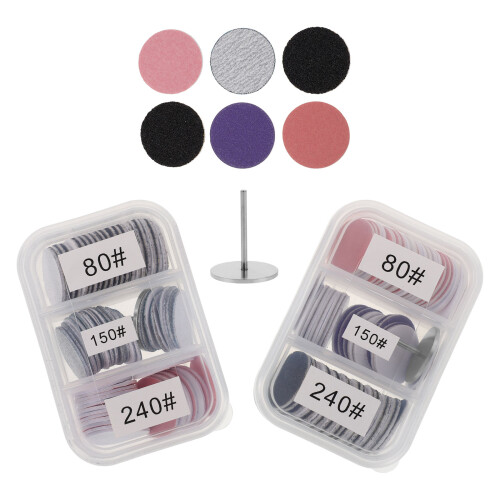 10Sets Replacement Sandpaper Discs Nail Buffing Kit Compact Portable 1