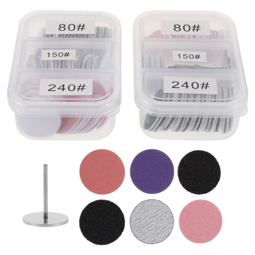 10Sets Replacement Sandpaper Discs Nail Buffing Kit Compact Portable 2