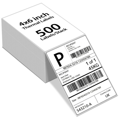 Direct Thermal Printer 4X6 Labels 100mm x 150mm White Fanfold Permanent Adhesive