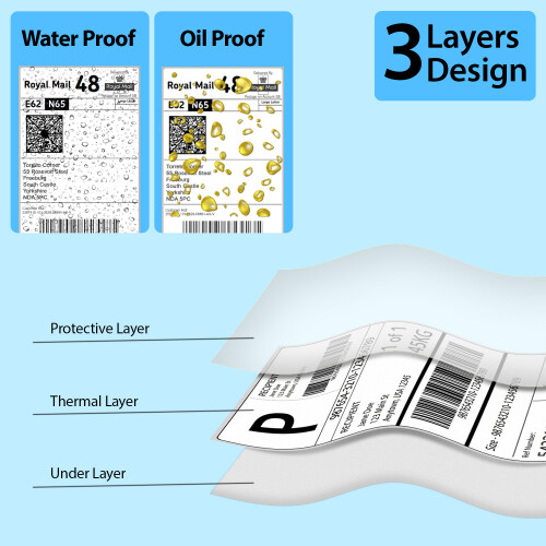 Direct Thermal Printer 4X6 Labels 100mm x 150mm White Fanfold Permanent Adhesive 2