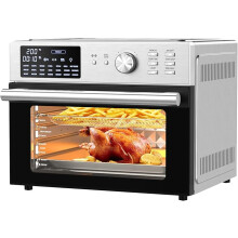 30L Air Fryer Oven With Rotisserie, 1800W & 21 Preset Mode Countertop Convection Mini Oven with Digital LCD Display, Timer & Temperature Control