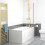 NES Home Nes Home 1700mm Round Bath with Legs and Brushed Brass Frame Curved Bath Screen 3