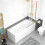 NES Home Nes Home 1700mm Round Bath with Legs and Brushed Brass Frame Curved Bath Screen 4