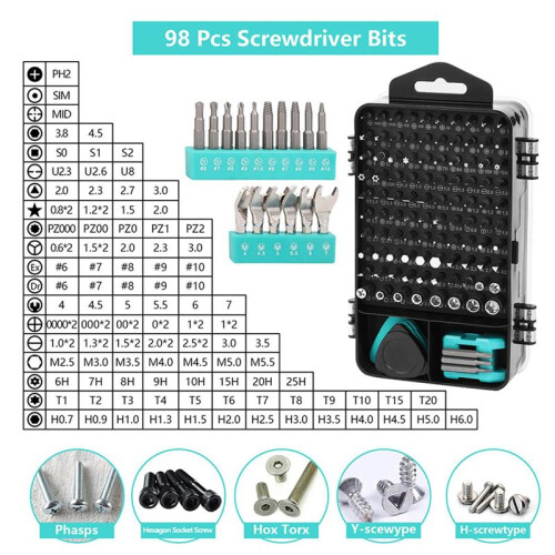 138 in 1 Screwdriver Set Magnetic Torx Screw Driver Bit Drill Kit Multitool for   PC Repair Hand Tool Set 1