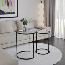 2 Pcs Round Nesting Side Tables