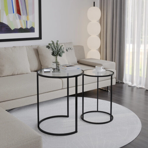 2 Pcs Round Nesting Side Tables