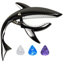 Guitar Capo Capo Ze Stopu Cynku do Akustycznych Elektrycznych Gitar Klasycznych i Bass Ukulele Capo z Pick, Czarny