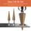 Step Drill Bit 3Pcs Hss Step Drill Bit Set Cone Hole Cutter Taper Metric Nitriding Hex Core Drill Bits Gold 2