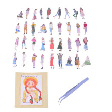 101 Pcs People Stickers for Journaling Scrapbooking,Urban Fashion Girl Scrapbook Sticker for Junk Journal Supplies Kit